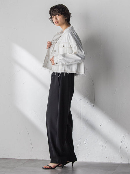 デニムショートジャケット≪洗濯機で洗える≫