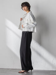 デニムショートジャケット≪洗濯機で洗える≫