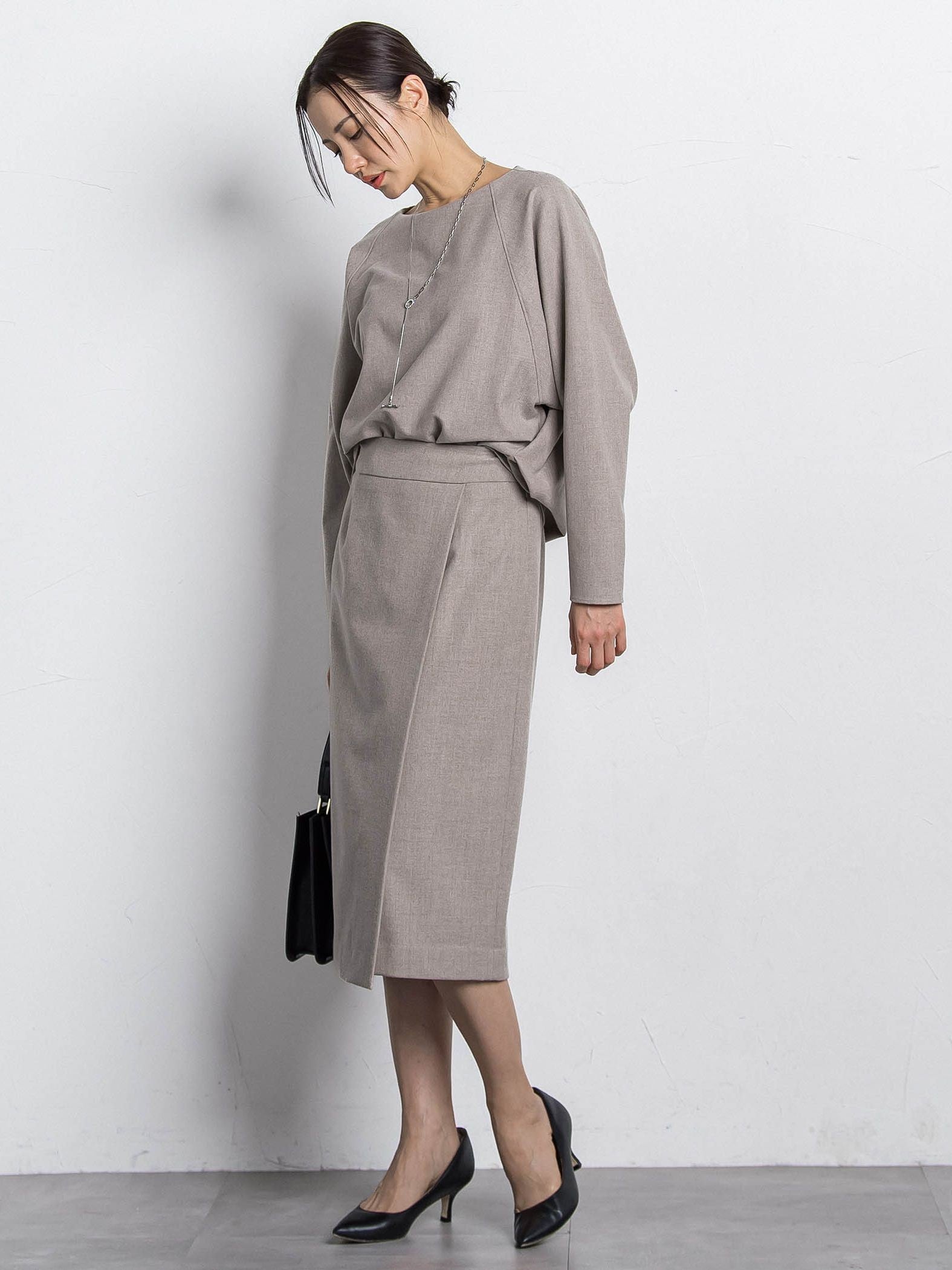 両面起毛ドロップショルダーブラウス≪洗える/セットアップ対応≫