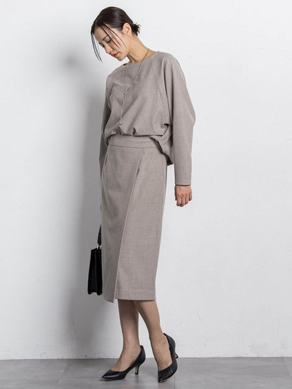 両面起毛ドロップショルダーブラウス≪洗える/セットアップ対応≫