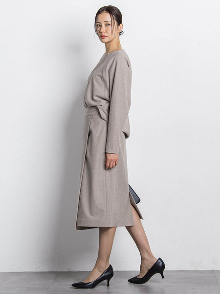 両面起毛ドロップショルダーブラウス≪洗える/セットアップ対応≫