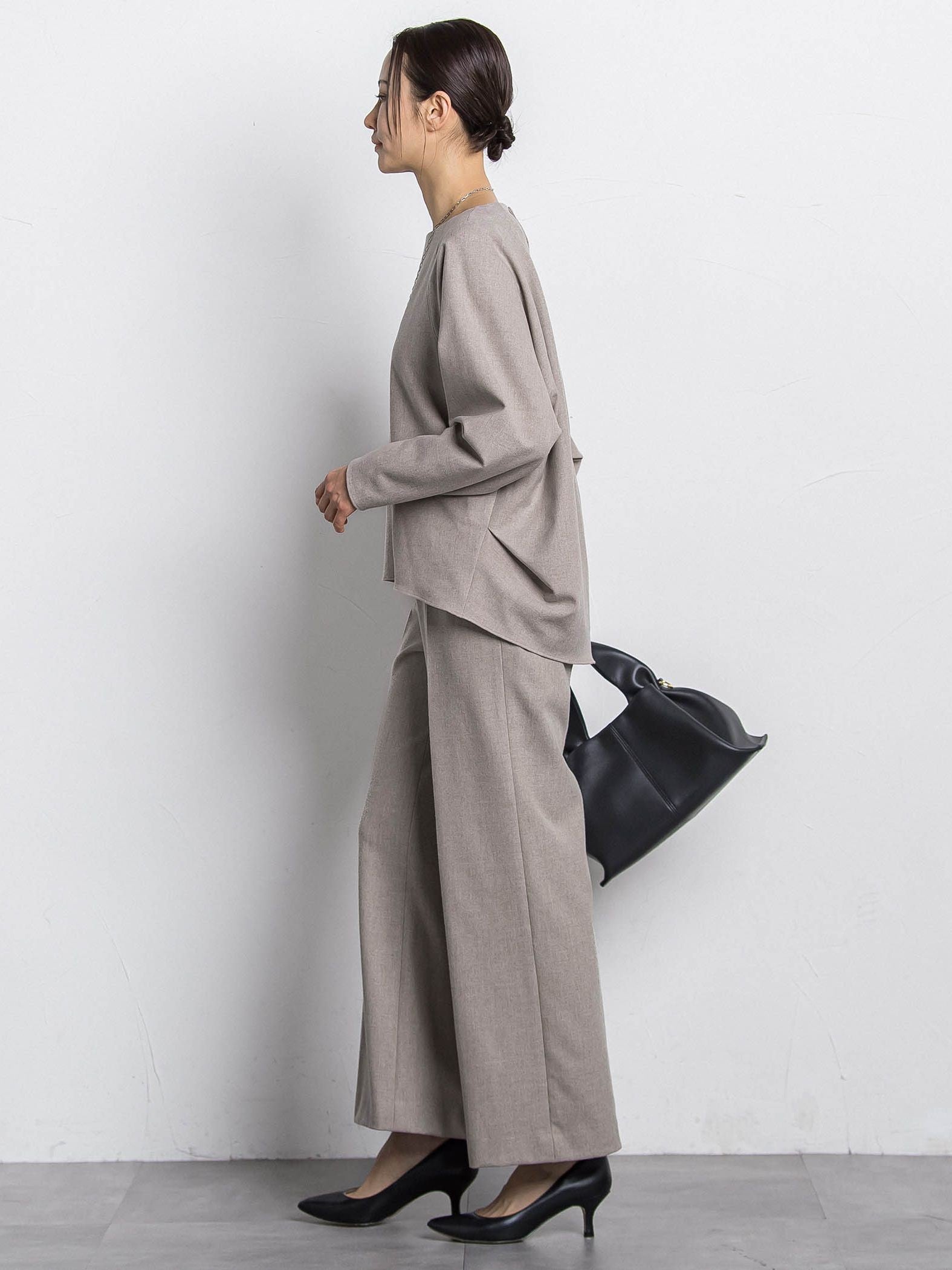 両面起毛ドロップショルダーブラウス≪洗える/セットアップ対応≫