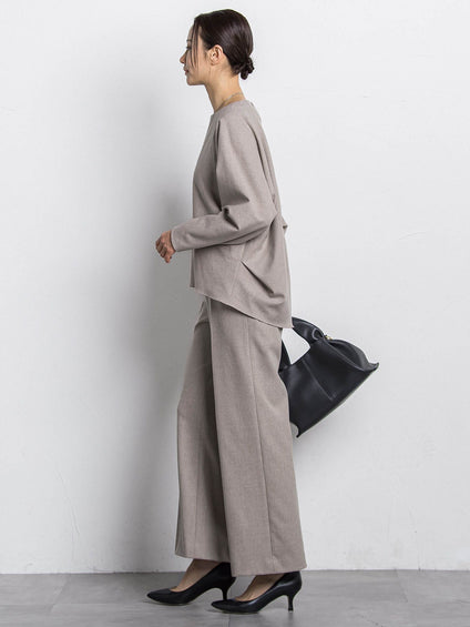 両面起毛ドロップショルダーブラウス≪洗える/セットアップ対応≫