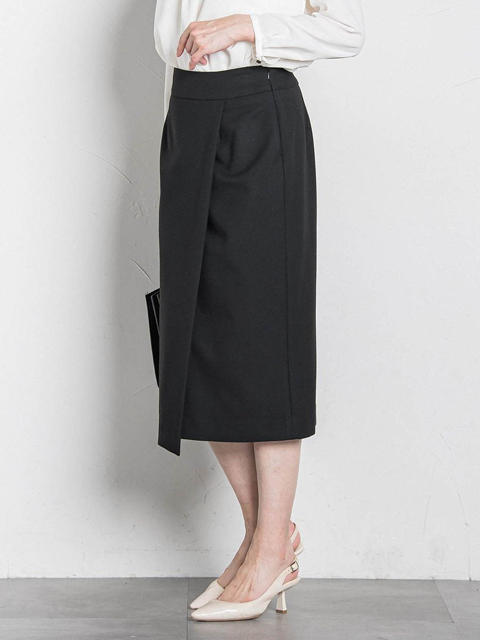 両面起毛ストレートスカート≪洗える/セットアップ対応≫