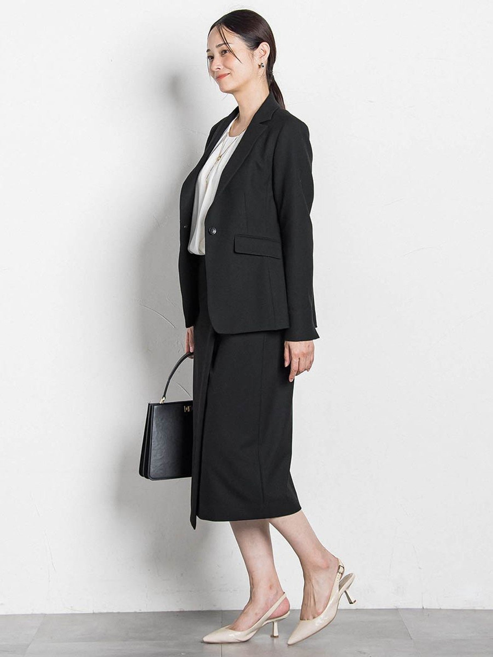 両面起毛ストレートスカート≪洗える/セットアップ対応≫