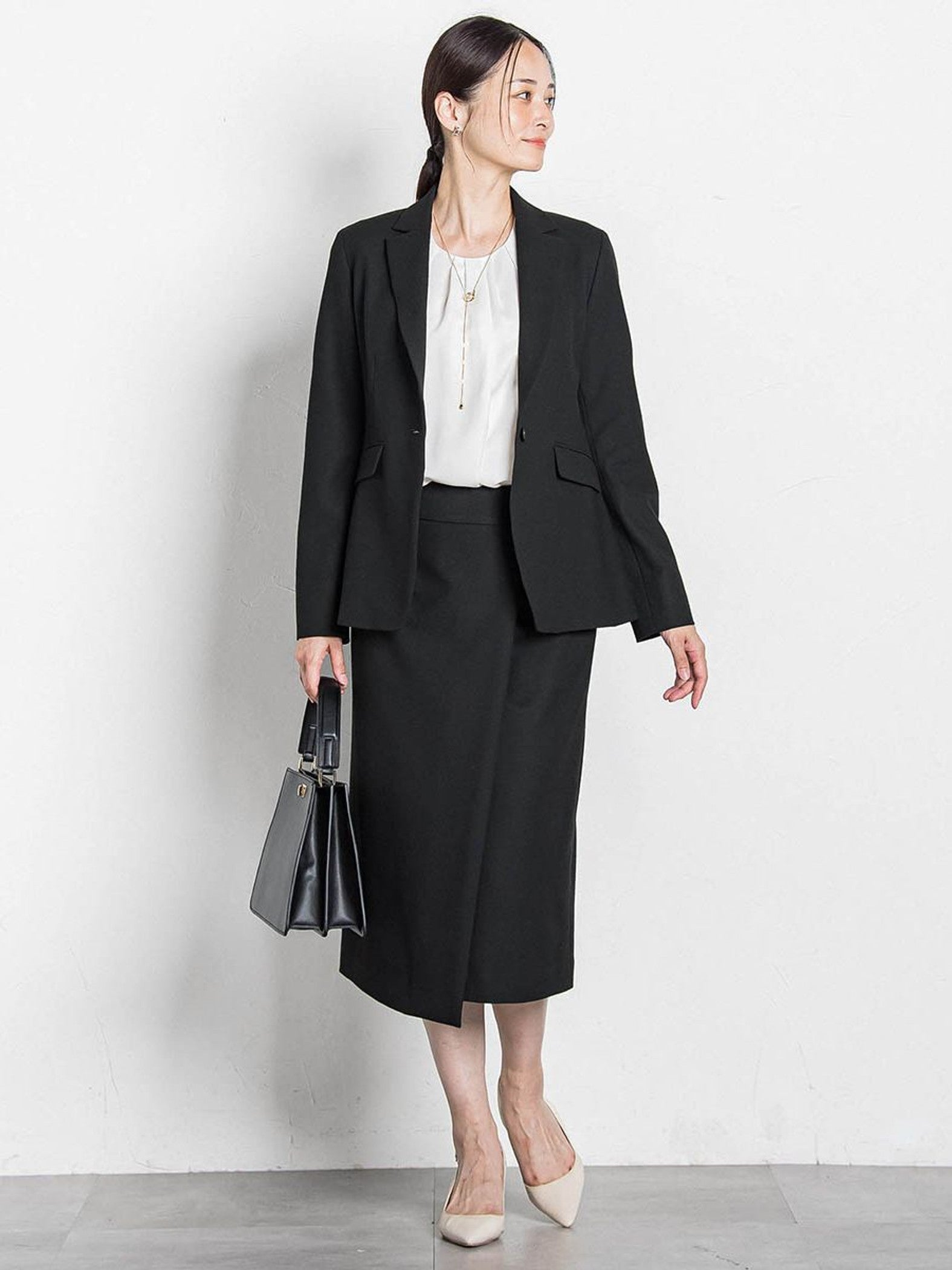 両面起毛ストレートスカート≪洗える/セットアップ対応≫