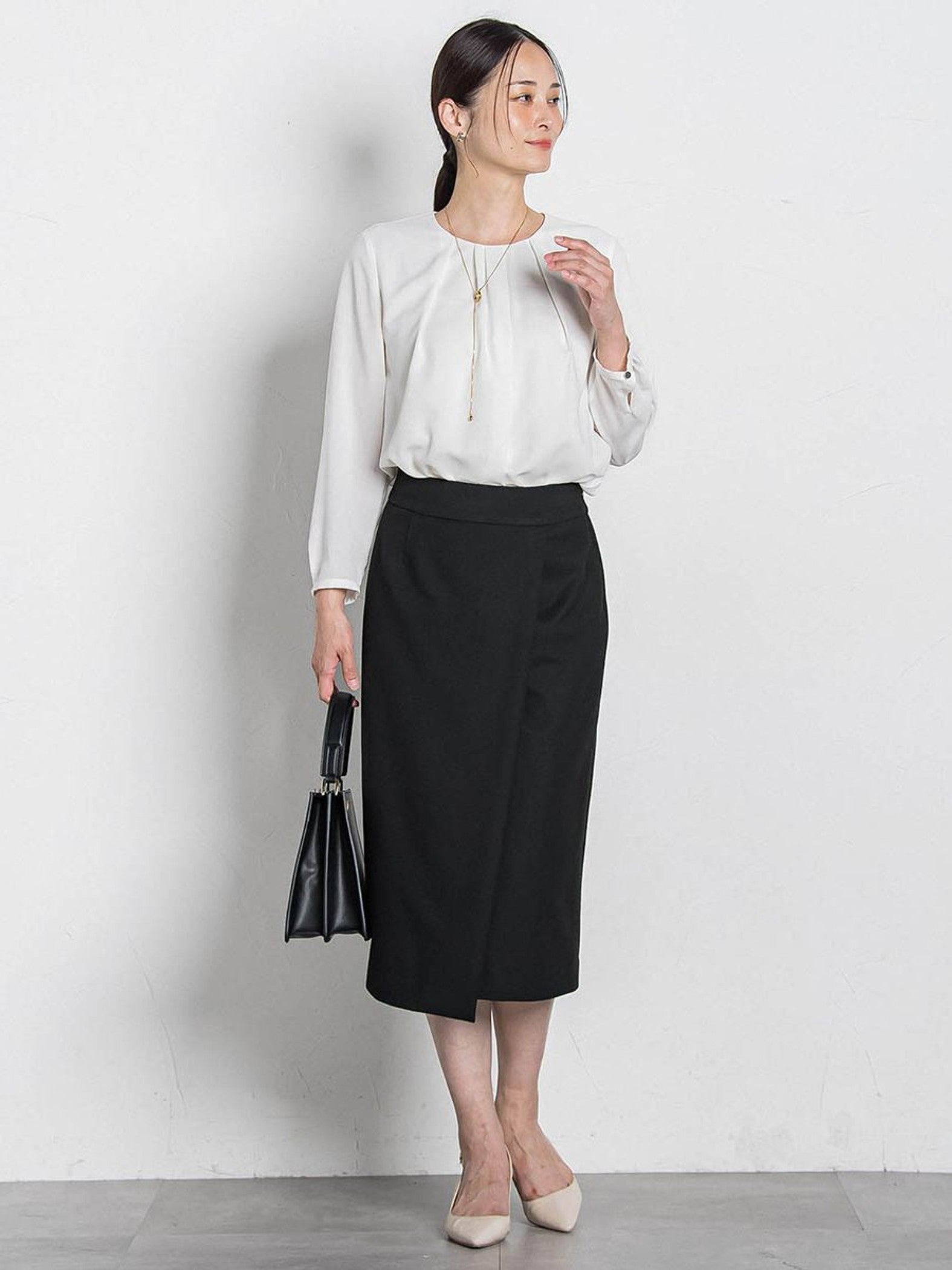 両面起毛ストレートスカート≪洗える/セットアップ対応≫