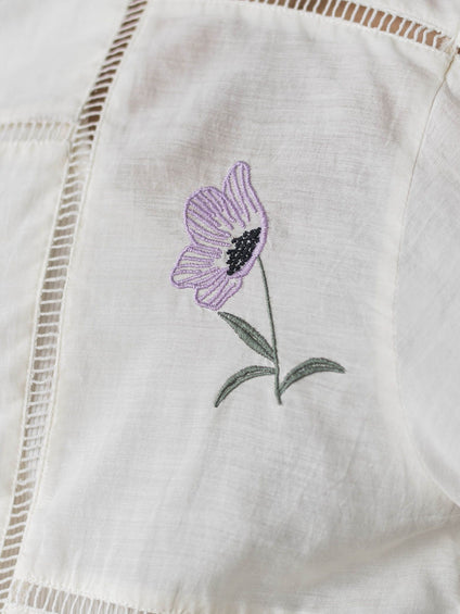 【40周年限定】パッチワーク刺繍オープンカラーシャツ