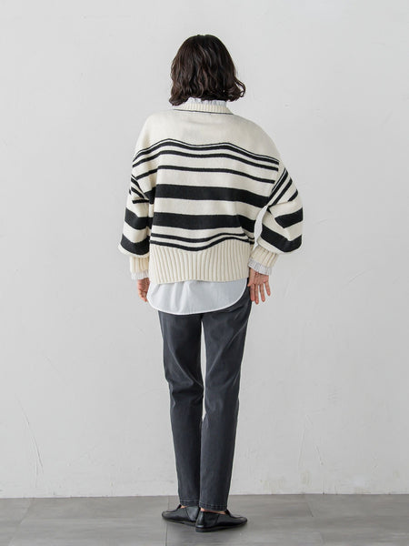 【WEB限定】”ふんわり着心地”ランダムボーダーニット