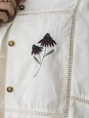 【40周年限定】パッチワーク刺繍オープンカラーシャツ