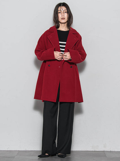 ラムウールダブルカラーコート