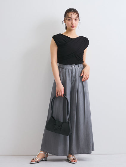 バイオシルクタックワイドパンツ≪セットアップ対応/洗濯機で洗える≫