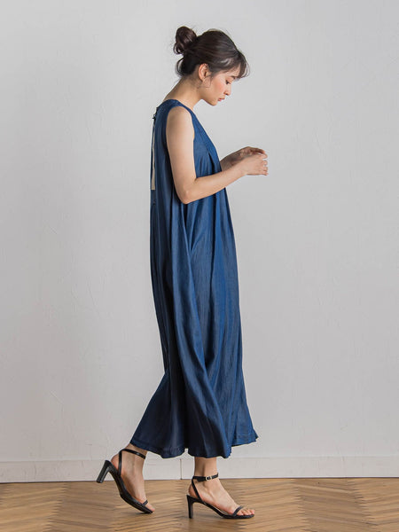【WEB限定】バイオシルクタックZIPワンピース≪洗濯機で洗える≫