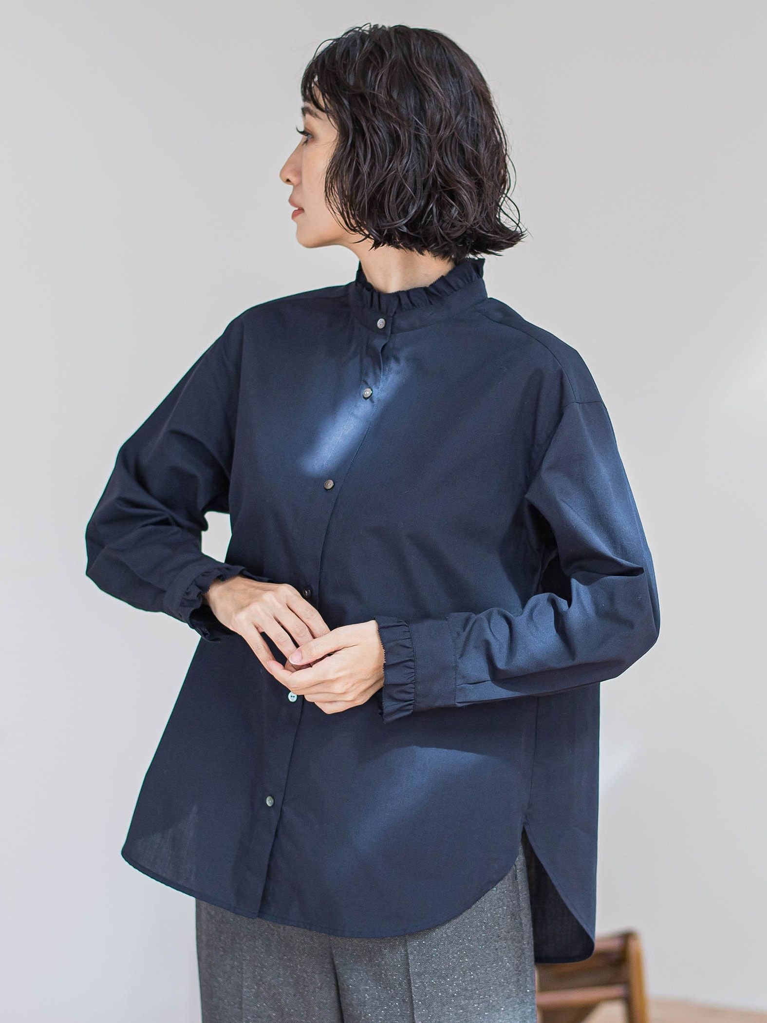 【大きいサイズ】ネックフリルブラウス