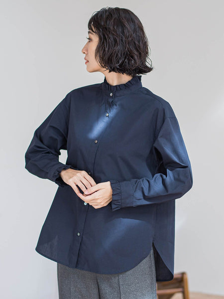 【大きいサイズ】ネックフリルブラウス