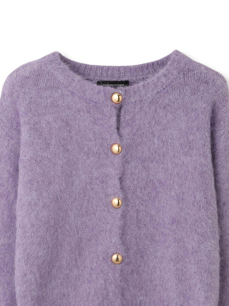 ソフトシャギー起毛メタルボタンカーディガン