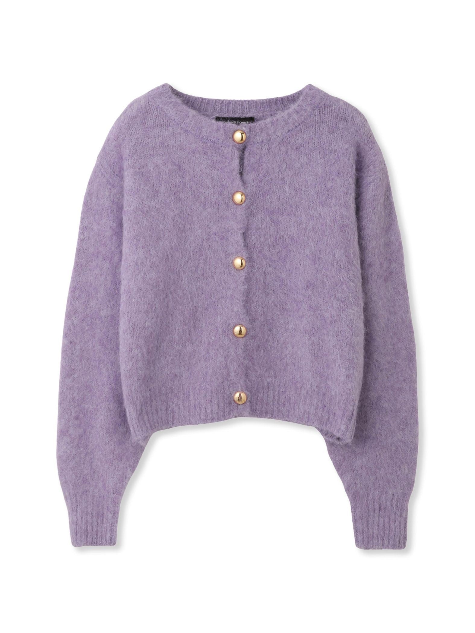 ソフトシャギー起毛メタルボタンカーディガン