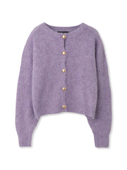 ソフトシャギー起毛メタルボタンカーディガン