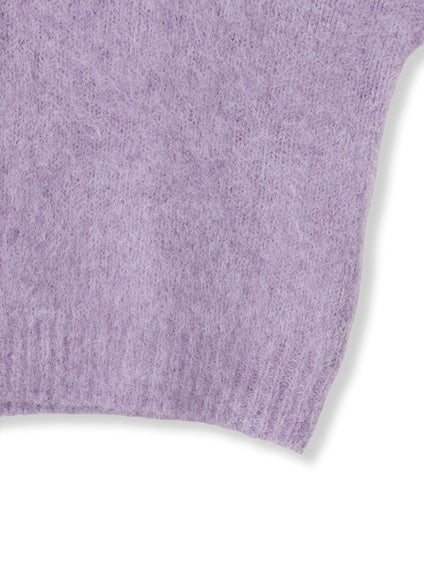 ソフトシャギー起毛メタルボタンカーディガン