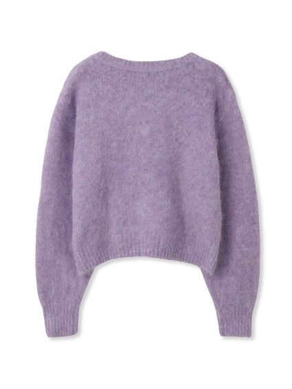 ソフトシャギー起毛メタルボタンカーディガン