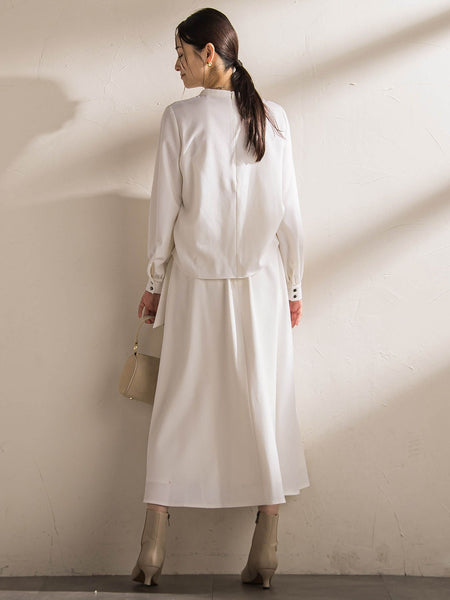 ウールブレンドストレッチブラウス≪セットアップ対応/手洗い可能≫