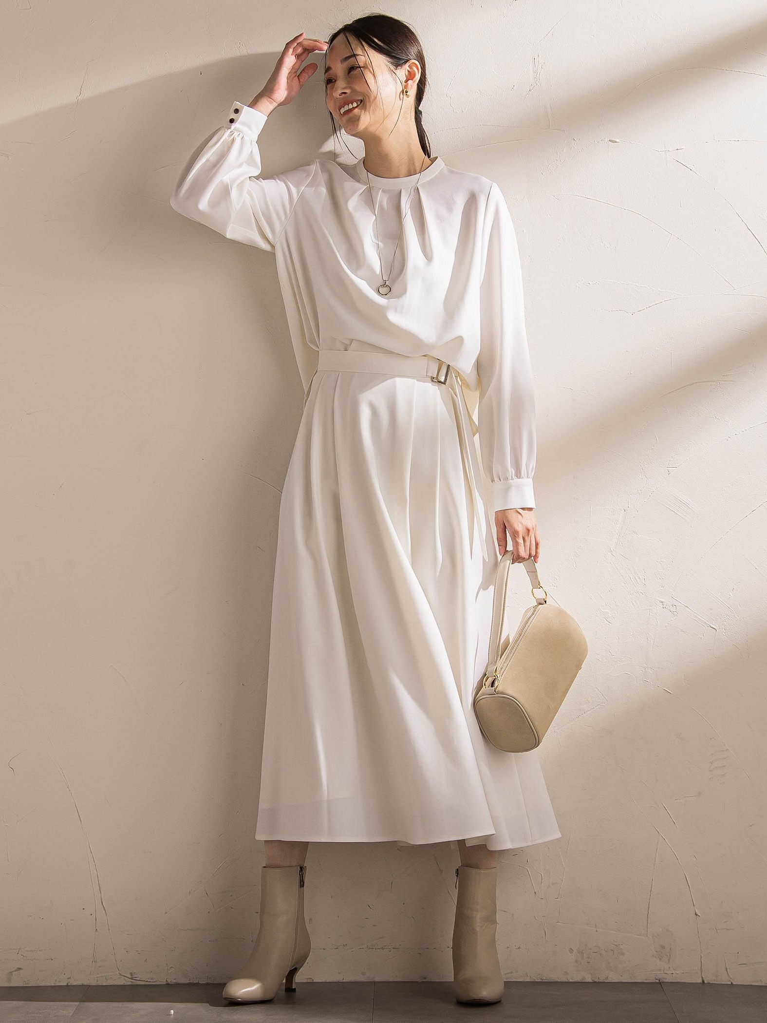 ウールブレンドストレッチブラウス≪セットアップ対応/手洗い可能≫