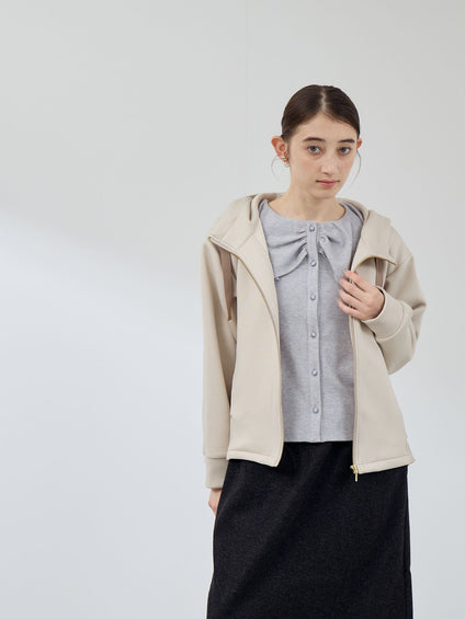 カルゼダンボール異素材切替パーカー