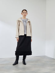 カルゼダンボール異素材切替パーカー