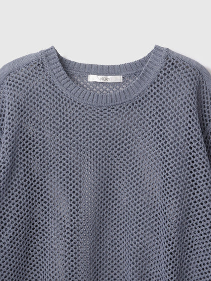 クルーネックワイドプルオーバー