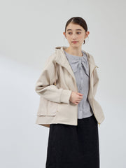 カルゼダンボール異素材切替パーカー