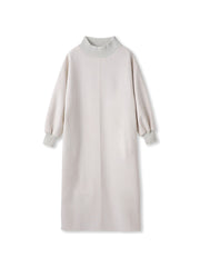 【WEB限定】スウェード×リブモックネックワンピース≪手洗い可能≫