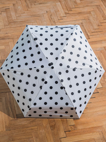 【晴雨兼用】ドット折りたたみ傘ホワイト