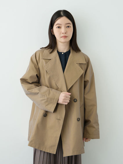シャンブレーツイルミドル丈コート