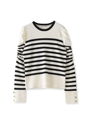 シャーリングスリーブニット