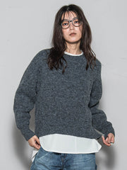 フラッフィークルーネックニット≪手洗い可能≫