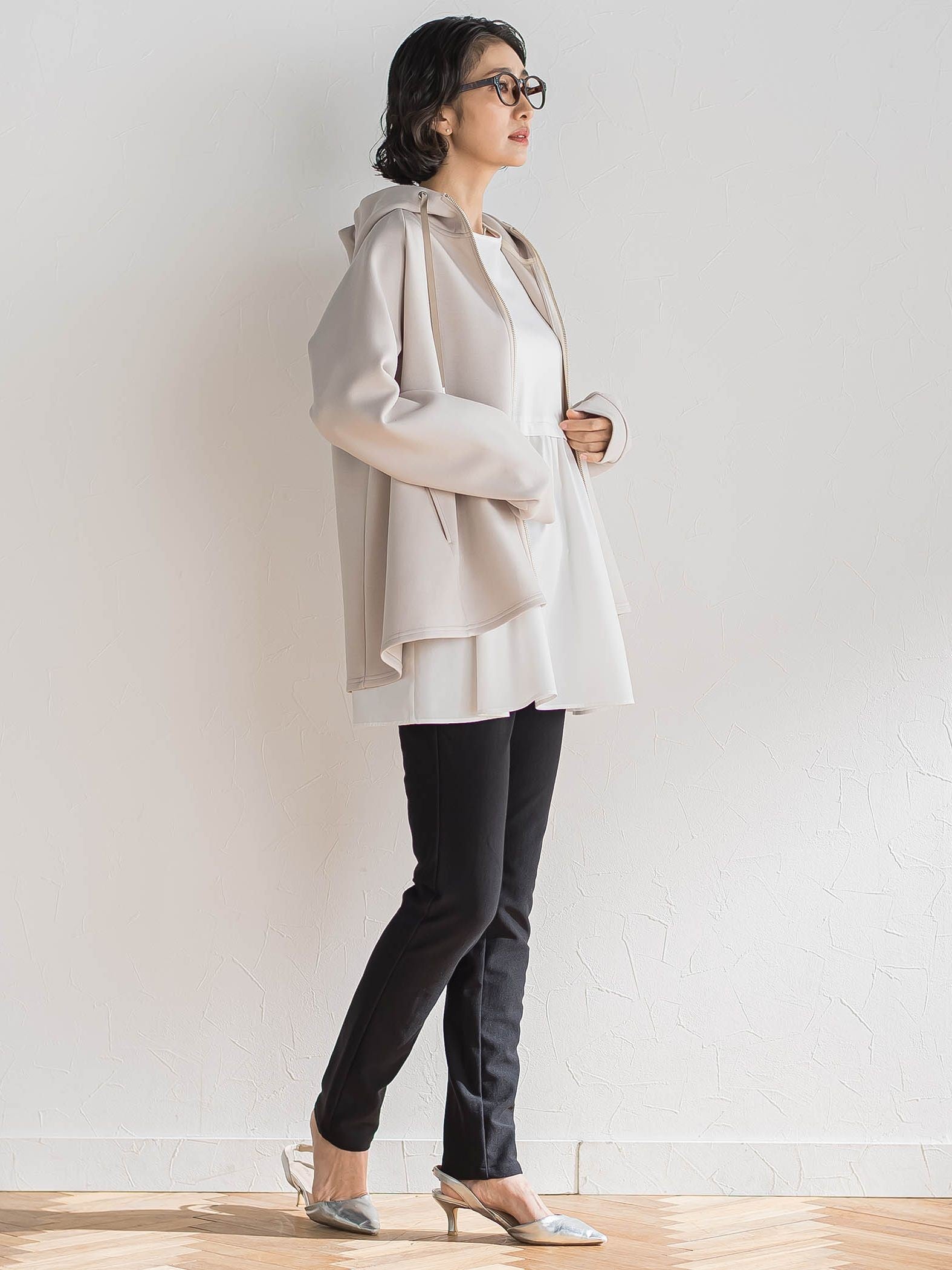 ストレッチダンボールジップパーカー