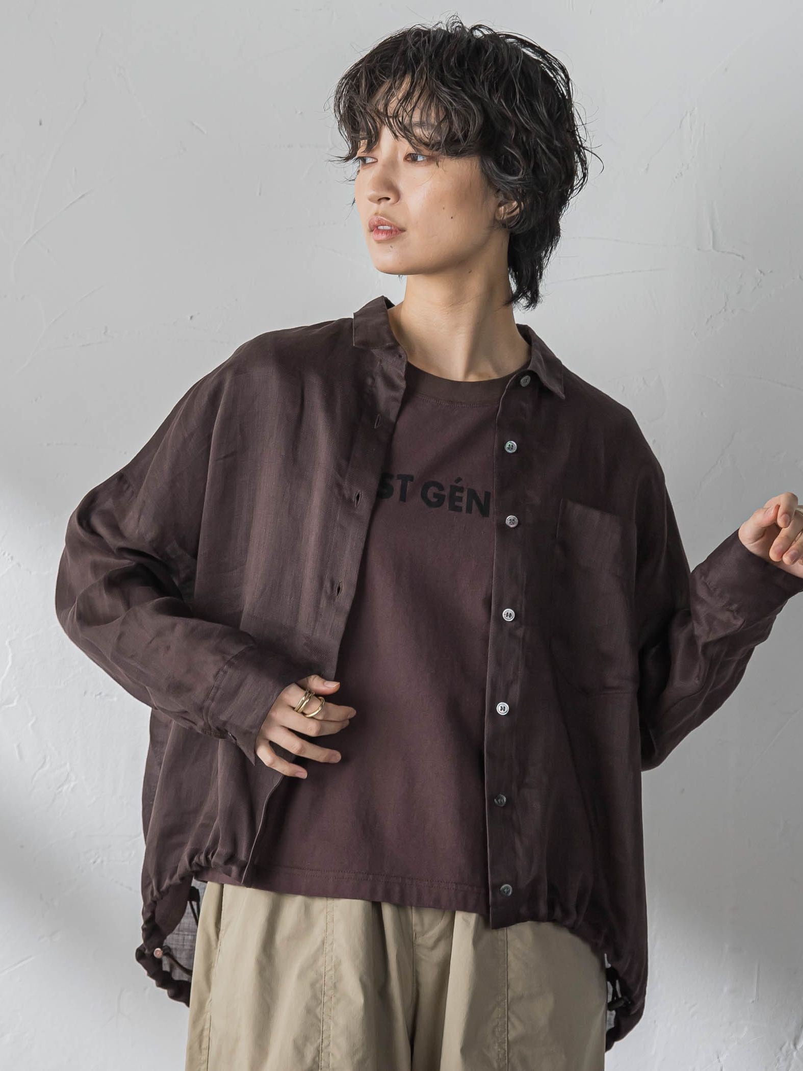 ラスターラミーカルゼバックドロストヘムシャツ