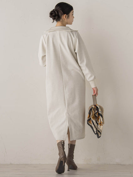 【WEB限定】圧縮起毛ステンニットワンピース≪手洗い可能≫