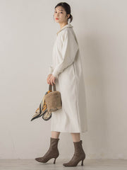 【WEB限定】圧縮起毛ステンニットワンピース≪手洗い可能≫