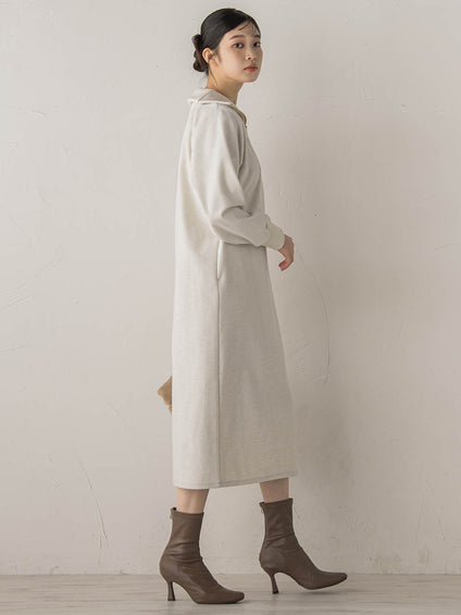 【WEB限定】圧縮起毛ステンニットワンピース≪手洗い可能≫