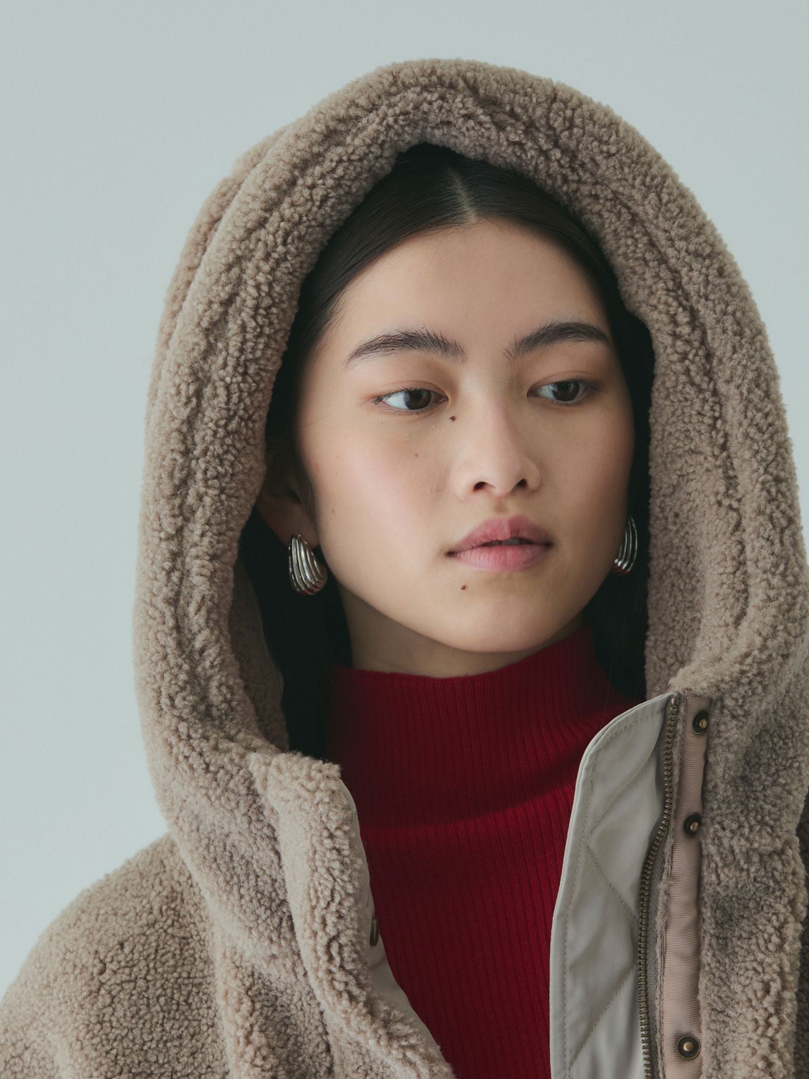 ショートボア中綿ドロストブルゾン