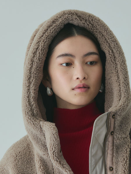 ショートボア中綿ドロストブルゾン