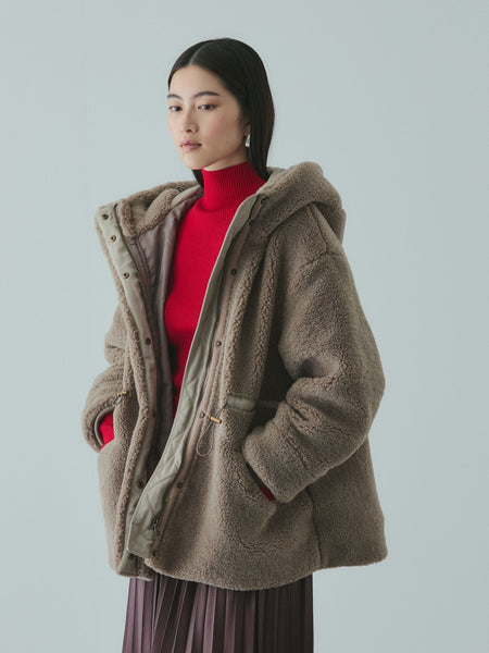 ショートボア中綿ドロストブルゾン