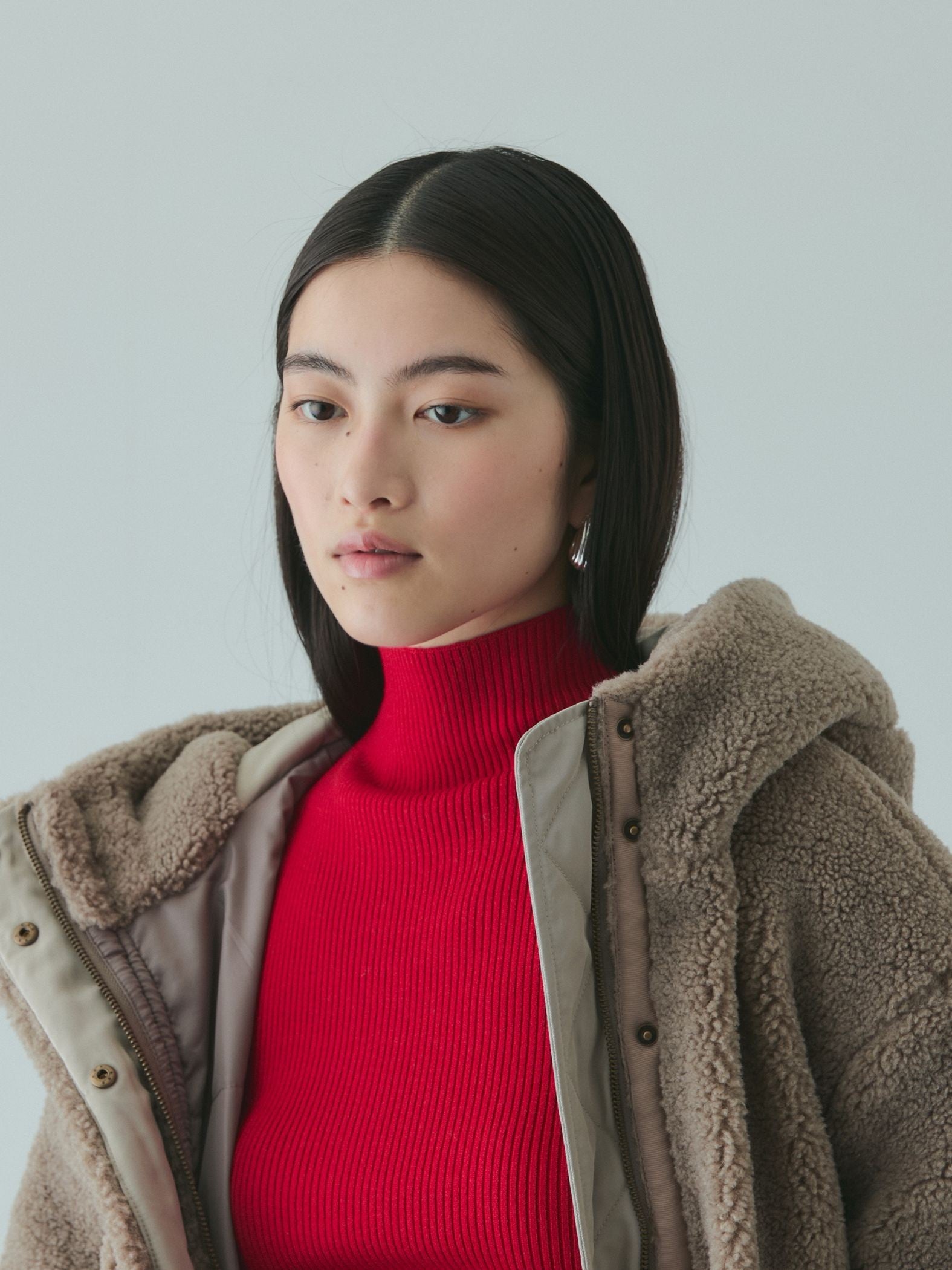 ショートボア中綿ドロストブルゾン