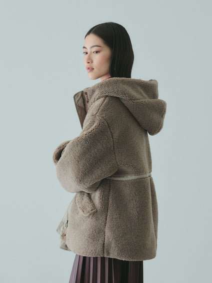 ショートボア中綿ドロストブルゾン