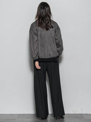 【WEB限定】マシュマロスウェードノーカラーブルゾン≪手洗い可能≫