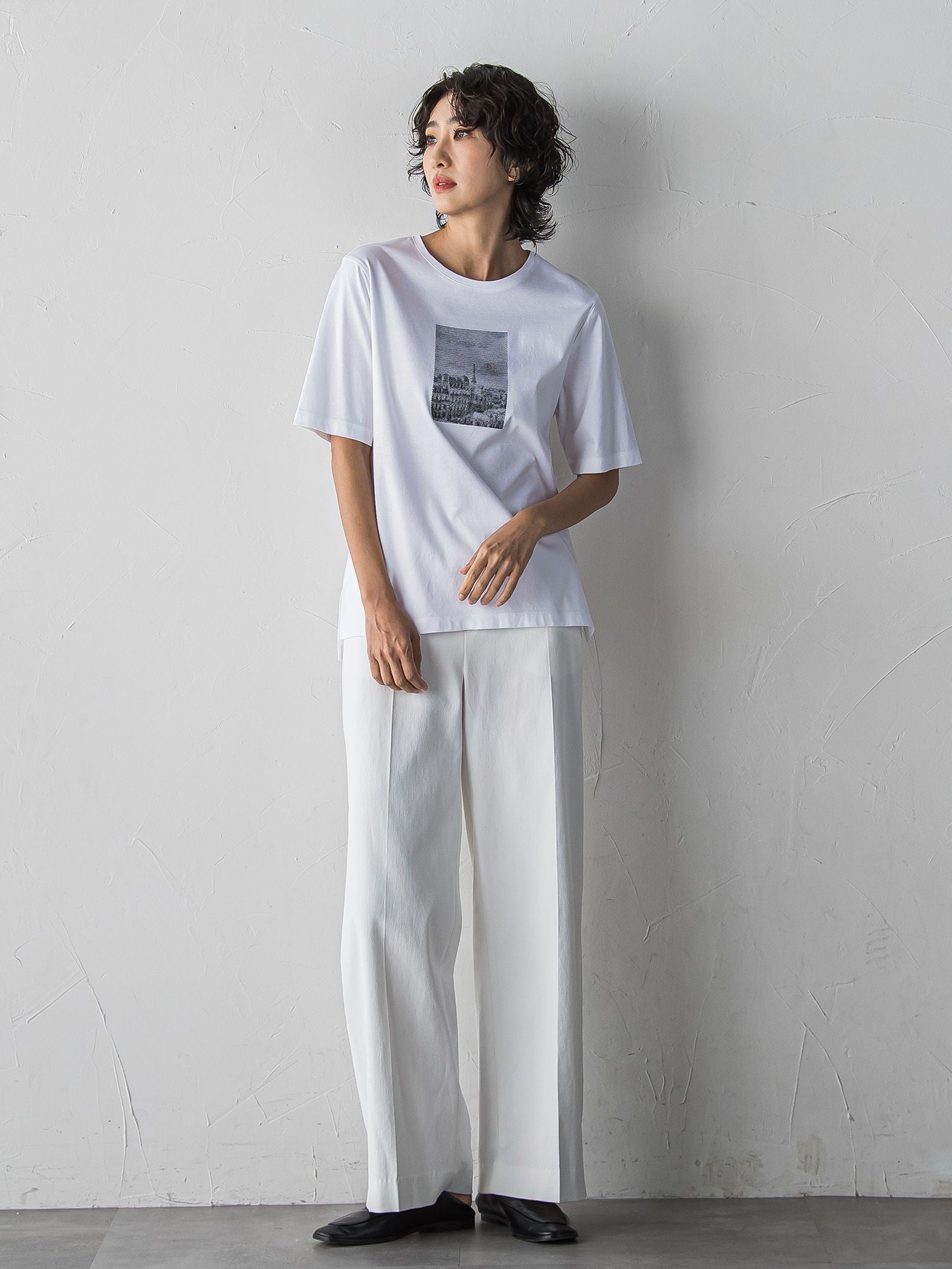 【WEB限定/+5cm丈長め】【極・名品パンツ】シェルタリングワイドパンツ