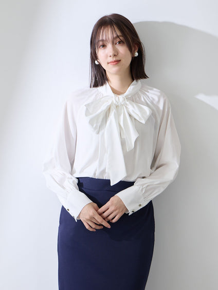 クリアローンワイドボウタイブラウス