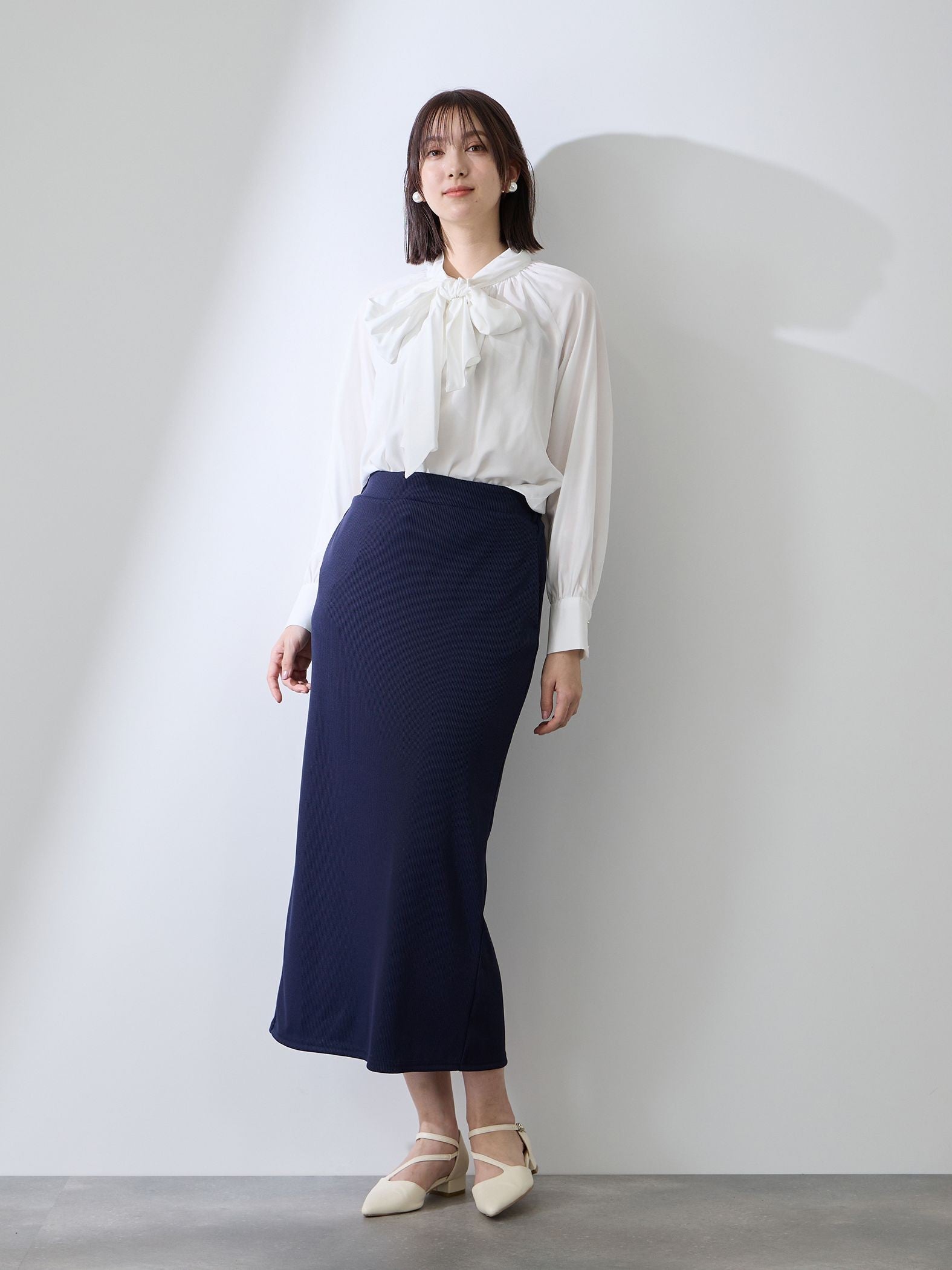 クリアローンワイドボウタイブラウス