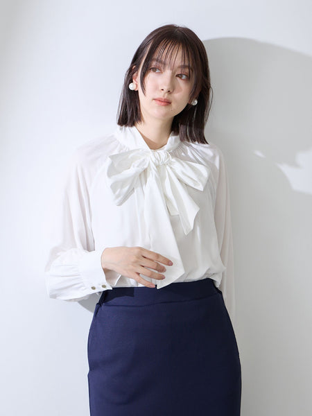 クリアローンワイドボウタイブラウス